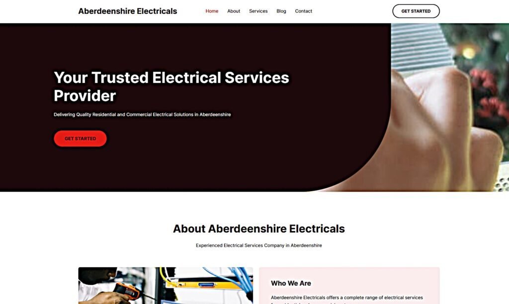 electrical services website home page