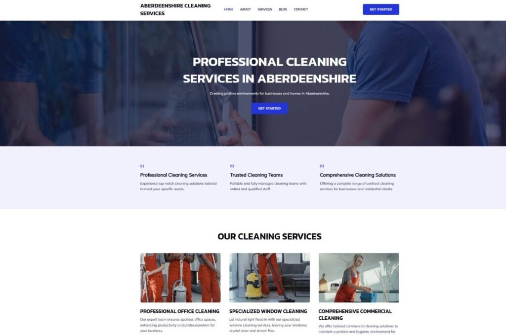 Aberdeenshire cleaning services website
